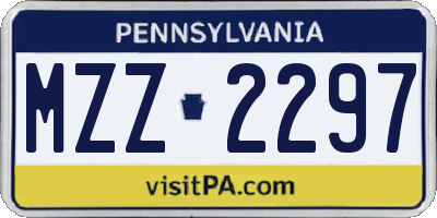 PA license plate MZZ2297