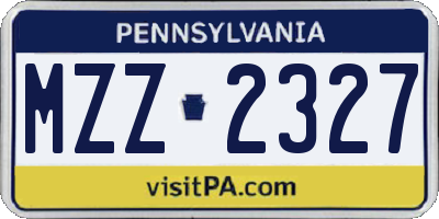 PA license plate MZZ2327