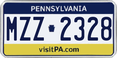 PA license plate MZZ2328