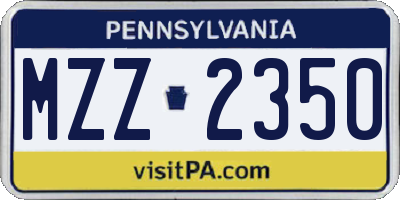 PA license plate MZZ2350