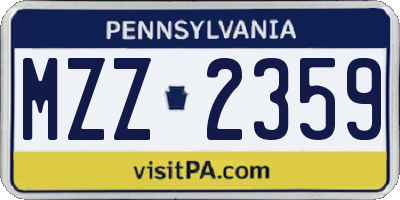 PA license plate MZZ2359