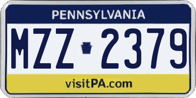 PA license plate MZZ2379