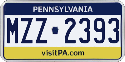 PA license plate MZZ2393