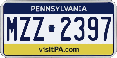 PA license plate MZZ2397