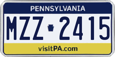 PA license plate MZZ2415