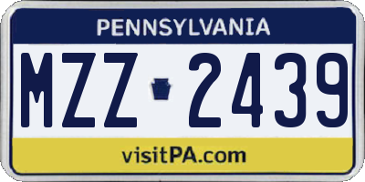 PA license plate MZZ2439