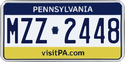 PA license plate MZZ2448