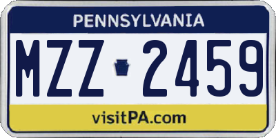 PA license plate MZZ2459