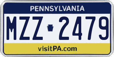 PA license plate MZZ2479