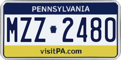 PA license plate MZZ2480