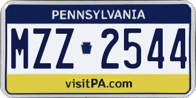 PA license plate MZZ2544