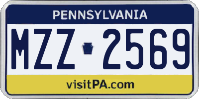PA license plate MZZ2569