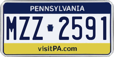 PA license plate MZZ2591