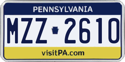 PA license plate MZZ2610
