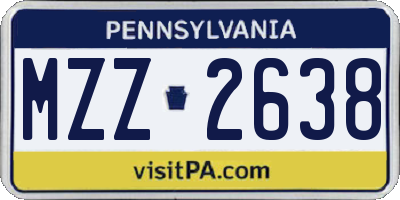 PA license plate MZZ2638