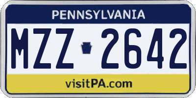 PA license plate MZZ2642