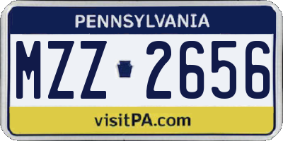 PA license plate MZZ2656