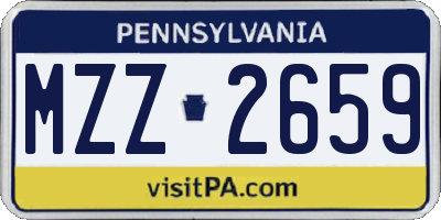 PA license plate MZZ2659