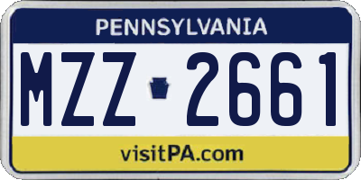 PA license plate MZZ2661