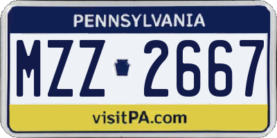 PA license plate MZZ2667