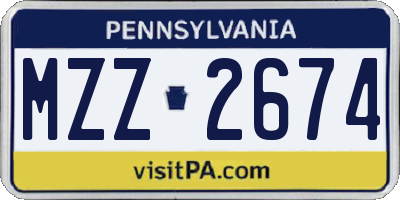 PA license plate MZZ2674