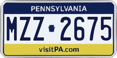 PA license plate MZZ2675