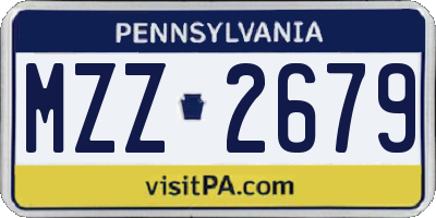 PA license plate MZZ2679
