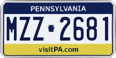 PA license plate MZZ2681