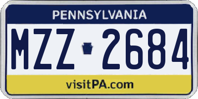 PA license plate MZZ2684
