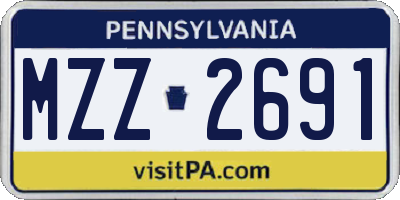 PA license plate MZZ2691