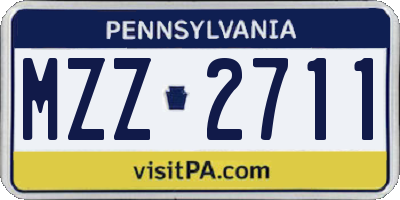 PA license plate MZZ2711