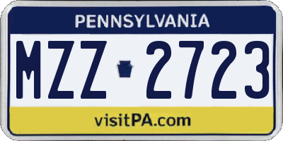 PA license plate MZZ2723