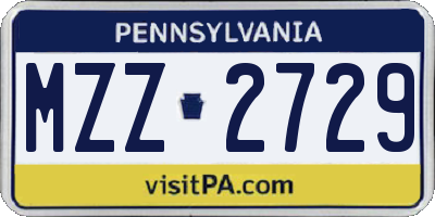 PA license plate MZZ2729