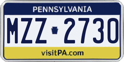 PA license plate MZZ2730
