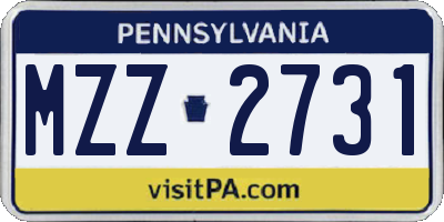 PA license plate MZZ2731