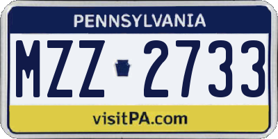 PA license plate MZZ2733