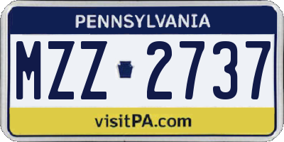 PA license plate MZZ2737