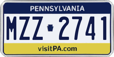 PA license plate MZZ2741