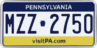 PA license plate MZZ2750