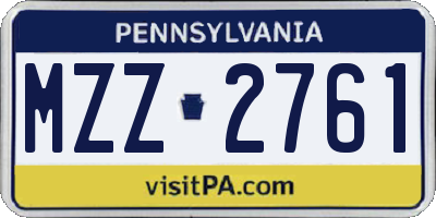 PA license plate MZZ2761