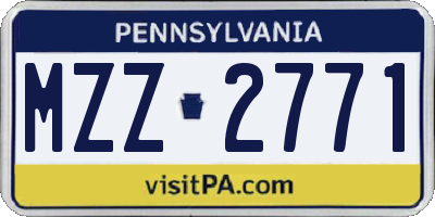 PA license plate MZZ2771