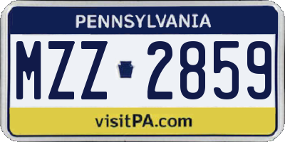 PA license plate MZZ2859
