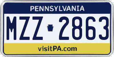 PA license plate MZZ2863