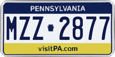 PA license plate MZZ2877