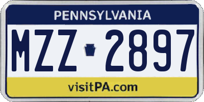 PA license plate MZZ2897