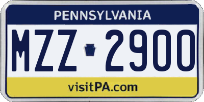 PA license plate MZZ2900