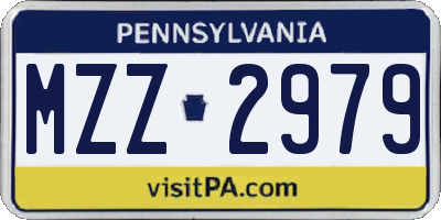 PA license plate MZZ2979
