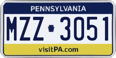 PA license plate MZZ3051