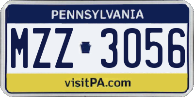 PA license plate MZZ3056