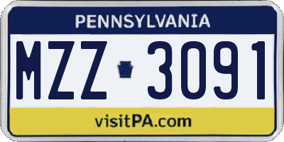 PA license plate MZZ3091